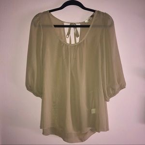 3/4 Sleeve Open Back Blouse